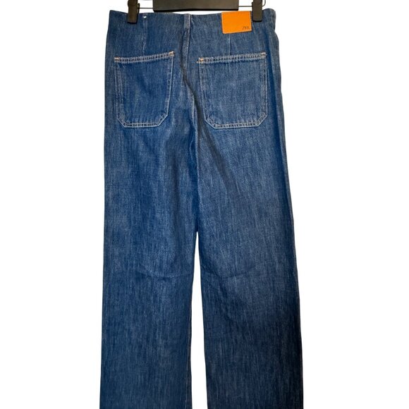 2/$30 Zara Womens Size 0 Flare Blue Denim Jeans - Picture 10 of 15